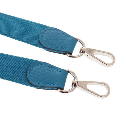 Hermes Canvas Blue Zanzibar Shoulder Strap Blue 0380 Hermes