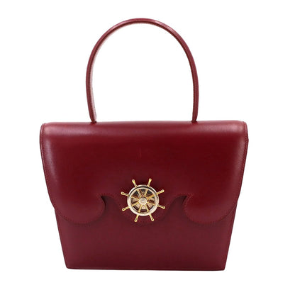 Hermes Frigate Hand Bag Box Calf Rouge Ash Silver Gold
