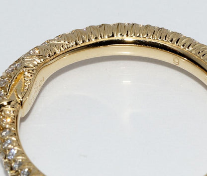 Gucci 18K Yellow Gold Pave Diamond Ouroboros Ring Width 25mm (010in) 372293