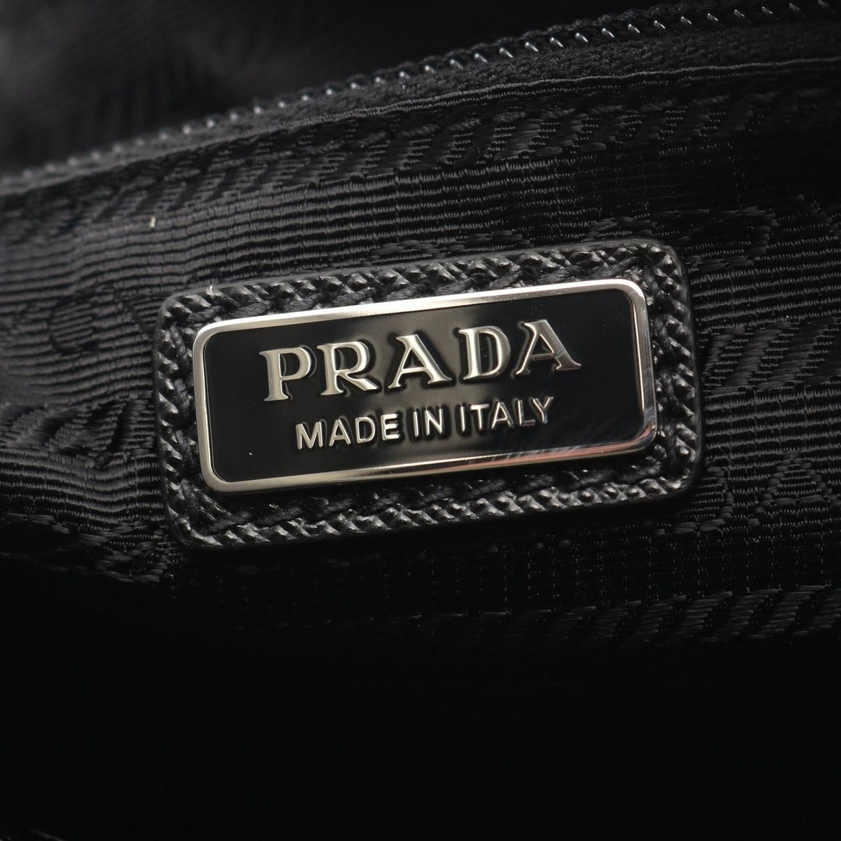 Prada Clutch Re-Nylon Nesetessuto Saffiano Black Nylon Leather — view 4