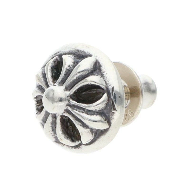 Chrome Hearts Stud Crsbll Cross Ball Silver Earrings