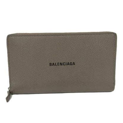 Balenciaga Wallet Round Fastener Leather Grey Ju