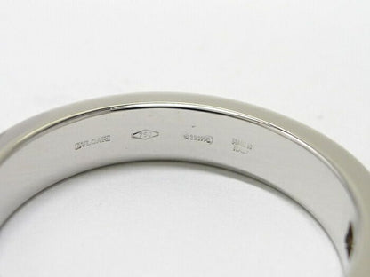Bvlgari Ring Double Logo Bvlgari 750wg 18K White Gold White Togo Old Diamond
