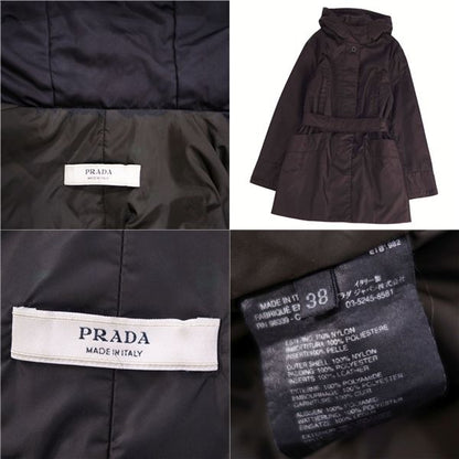 Prada Coat Hooded Cotton Nylon None Outerwear Rede