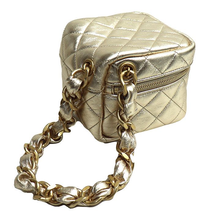 Chanel Matelasse Chain Clutch Bag Gold Ap2803 Ladies Preowned