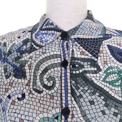 Hermes Pavement 100% Silk Margiela Period All-over Design Long-sleeved Shirt