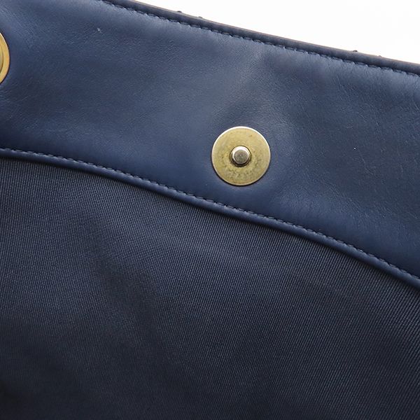 Chanel Tote Matelasse Small Shopping Bag Calf Leather Navy Gold Hardware Navy