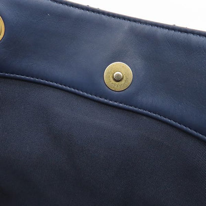 Chanel Tote Matelasse Small Shopping Bag Calf Leather Navy Gold Hardware Navy