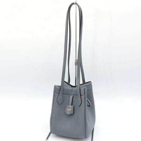 Fendi Blue Grey Leather Origami Mini Shoulder Bag 8 Bs083