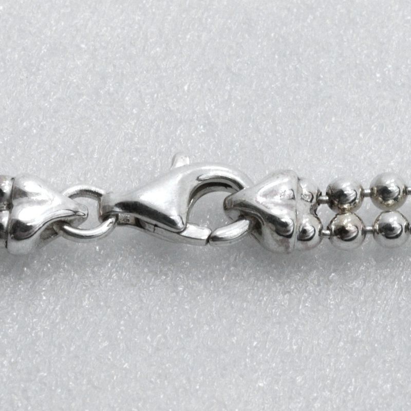 Gucci Logo Bar Double Ball Chain Silver 925 Unisex 23.9g Necklace