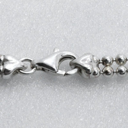 Gucci Logo Bar Double Ball Chain Silver 925 Unisex 23.9g Necklace