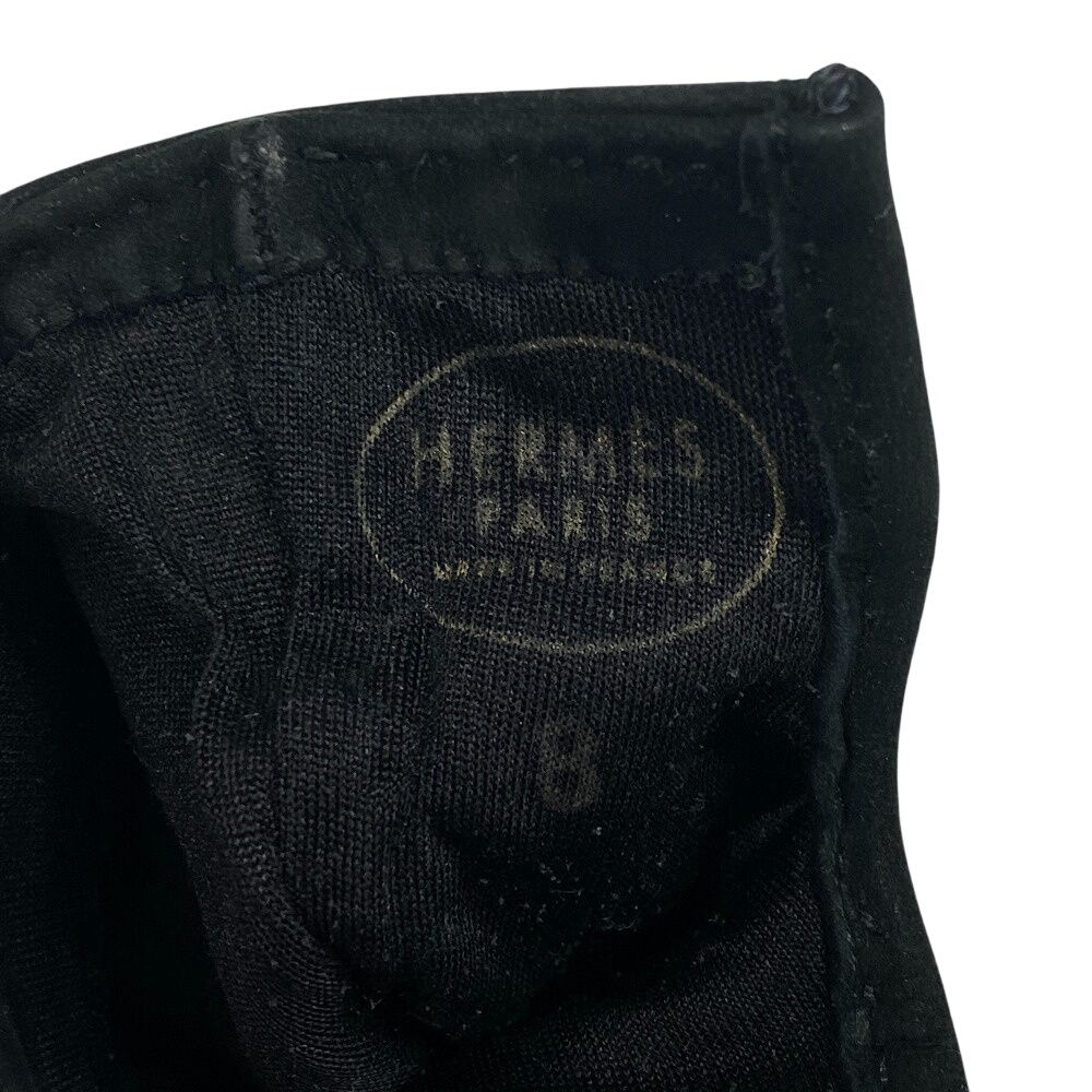 Hermes/Hermes Bolide Gigi Suede Gloves Black Ladies Brand