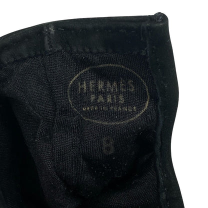 Hermes/Hermes Bolide Gigi Suede Gloves Black Ladies Brand