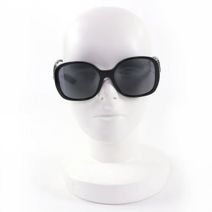 Chanel CC Logo Chain Enamel Leather Sunglasses Black 57 17 140 Made — view 3