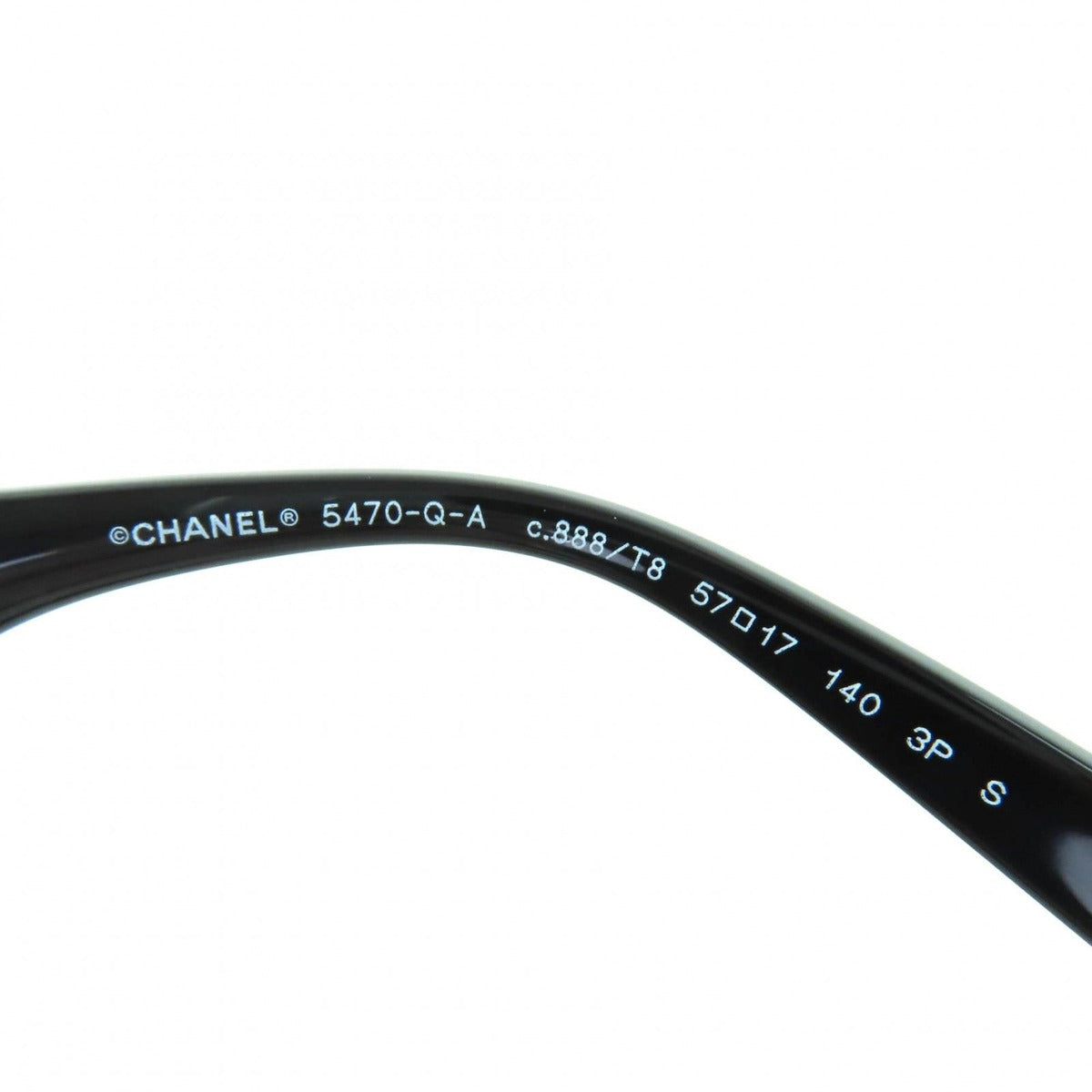 Chanel CC Logo Chain Enamel Leather Sunglasses Black 57 17 140 Made — view 10