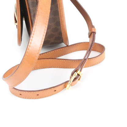 Vintage Celine Macadam Leather Shoulder Bag Crossbody Gold Hardware Genuine