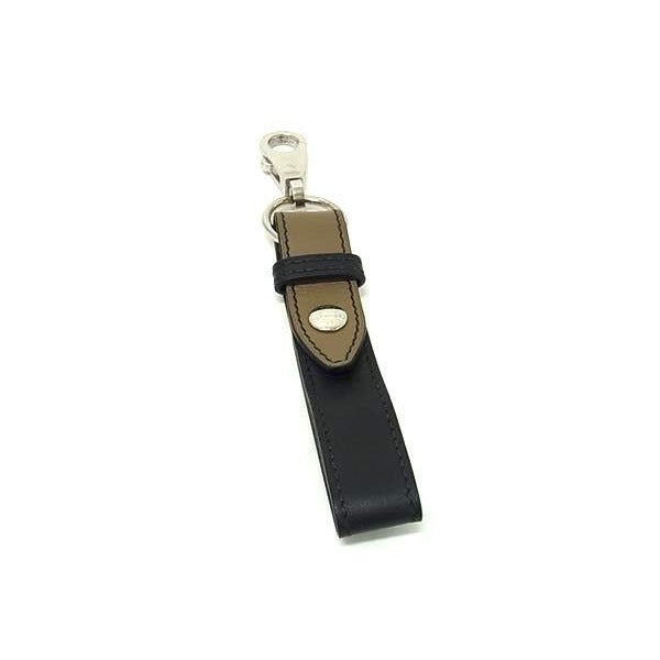 Hermes Globe Holder Fidel Black Brown Leather Silver Hardware
