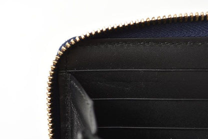 Gucci Wallet Unisex Long Wallet Round Zipper Leather Bee And GG Blue 406609