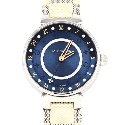 Louis Vuitton Tambour Dual Time 12 P Circle D Qa142 SS Quartz