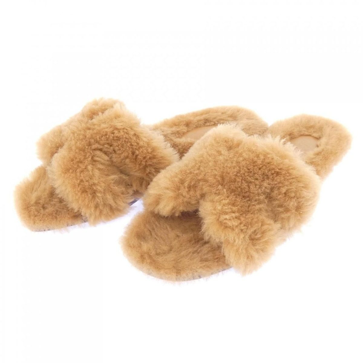Hermes Oran Shearling Sandals — view 3
