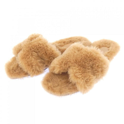 Hermes Oran Shearling Sandals — view 3
