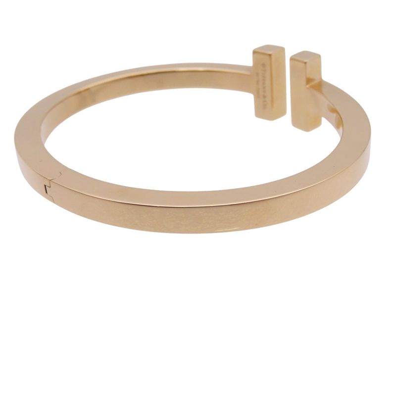 Tiffany & Co T-square 18K Pink Gold Rose Gold Diamond Large Bracelet Bangle 750