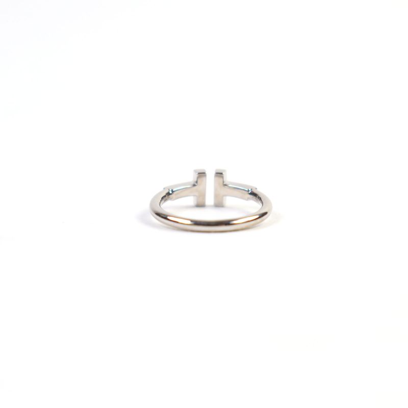 Tiffany & Co T-wire Ring 18K White Gold Accessory Ring Silver Size 7 Equivalent