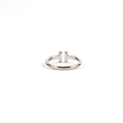 Tiffany & Co T-wire Ring 18K White Gold Accessory Ring Silver Size 7 Equivalent