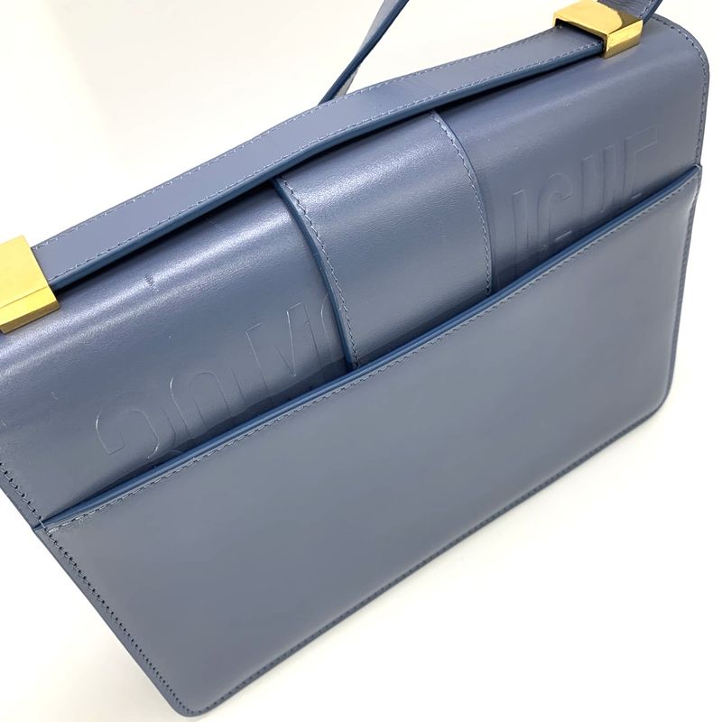 Dior Christian Dior 30 Montaigne Crossbody Shoulder Bag Blue Leather Women