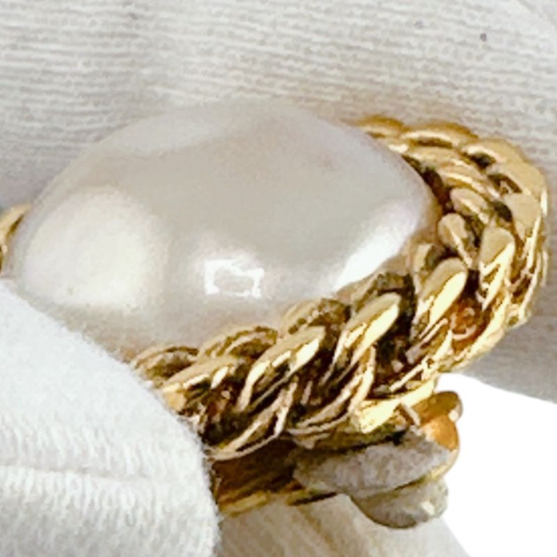 Chanel Vintage Faux Pearl Earrings Chanel Gold With Box