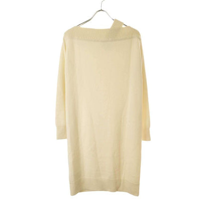 Hermes 24aw Asymmetrical Cashmere Knit Dress 4h2541d1 Ivory 36