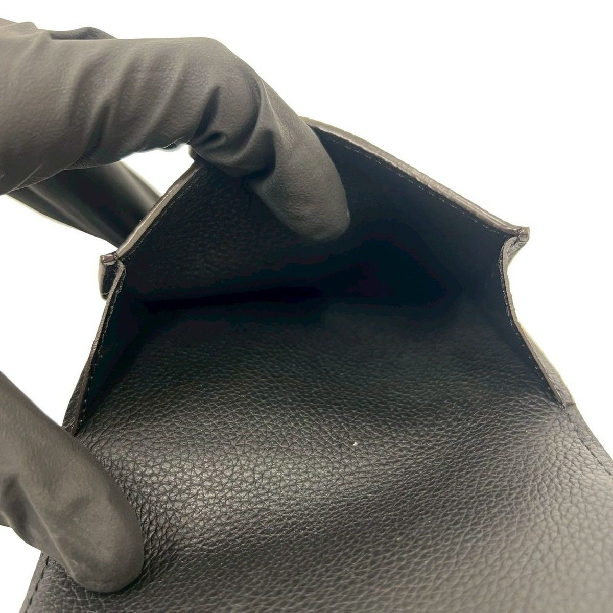 Louis Vuitton Portefeuille Double Leather Trifold Wallet Compact Black — view 10