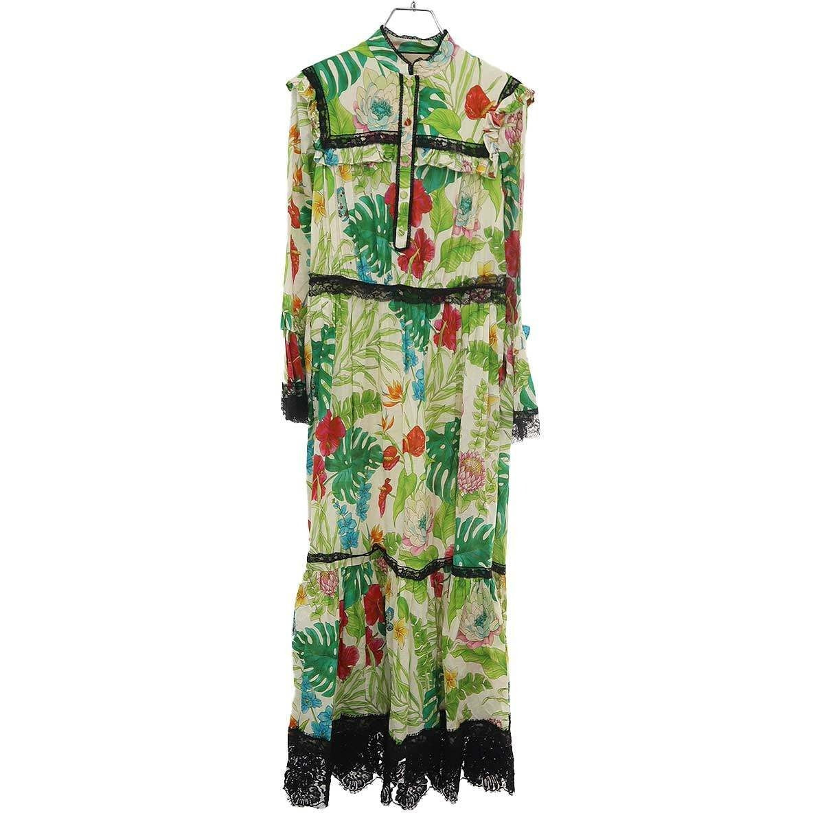 Gucci Floral Maxi Dress Green 38