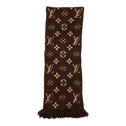 Louis Vuitton Scarf Echarpe Logomania Shine M71383 Monogram Brown Gold Louis