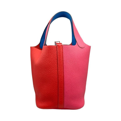Hermes Handbag Picotin Lock PM Cazac U Engraved Rouge Ducou Rose Extreme Blue