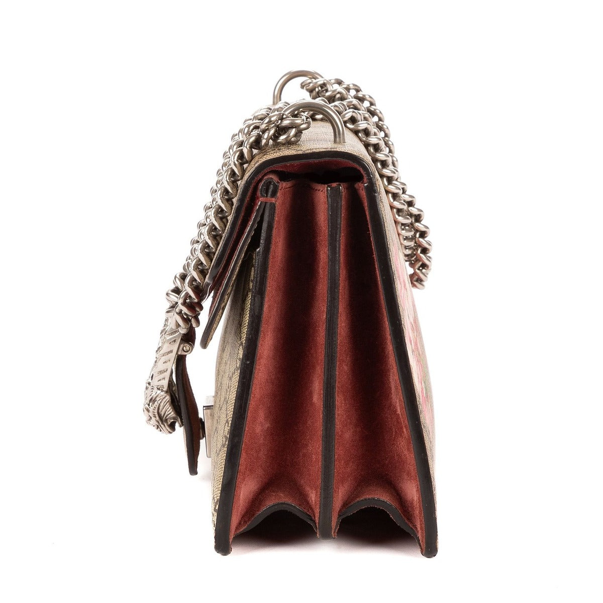 Gucci Blooms Dionysus Beige Burgundy Supreme Canvas Shoulder Bag — view 3