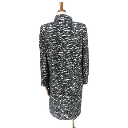 Chanel Coat White Black Wool Polyester Zip Up Outer 38 — view 3