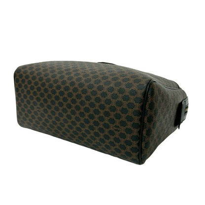 Celine Vintage Macadam Blason Triomphe Pattern Leather Mini Boston Bag Black — view 8