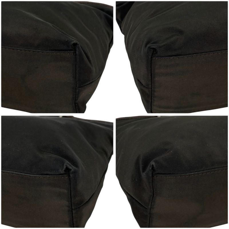 Bottega Veneta 2WAY Mini Tote Shoulder Bag Brown Nylon Canvas Silver Hardware