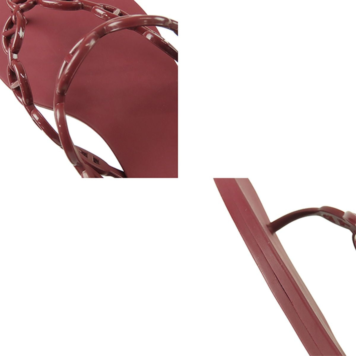 Hermes Island Bordeaux Rubber Chaine D'ancre Sandals — view 8
