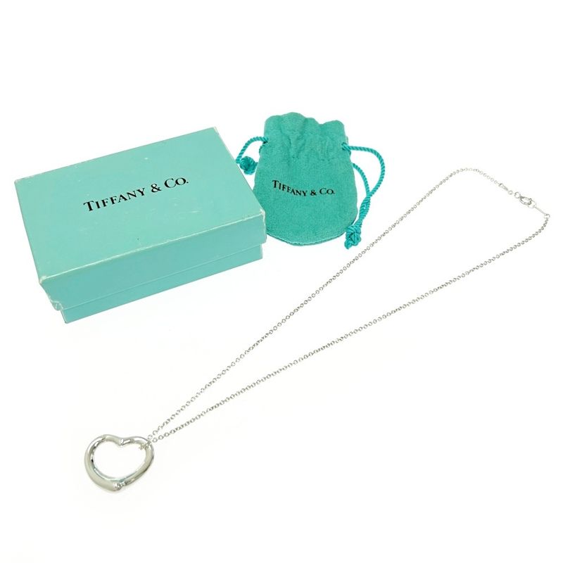 Tiffany & Co Silver Elsa Peretti Open Heart Necklace 6.9g 925 Engraved 440292