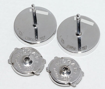 Bulgari Earrings 18K White Gold Onyx 2P Bulgari Stud Earrings 356121