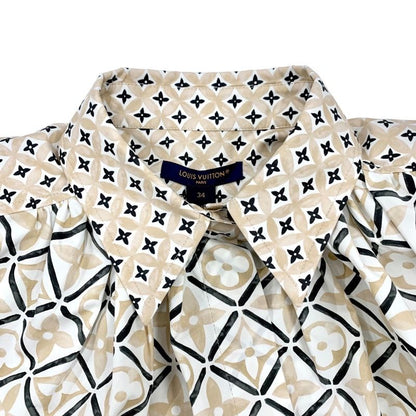 Louis Vuitton By The Pool Blouse Shirt Cotton Beige Monogram Cape