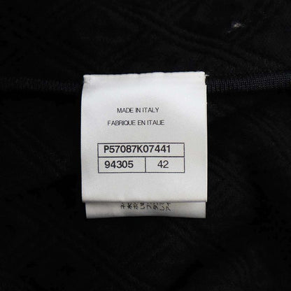 Chanel Silk Quilted No Collar Cardigan Jacket P57087k07441 Black 42