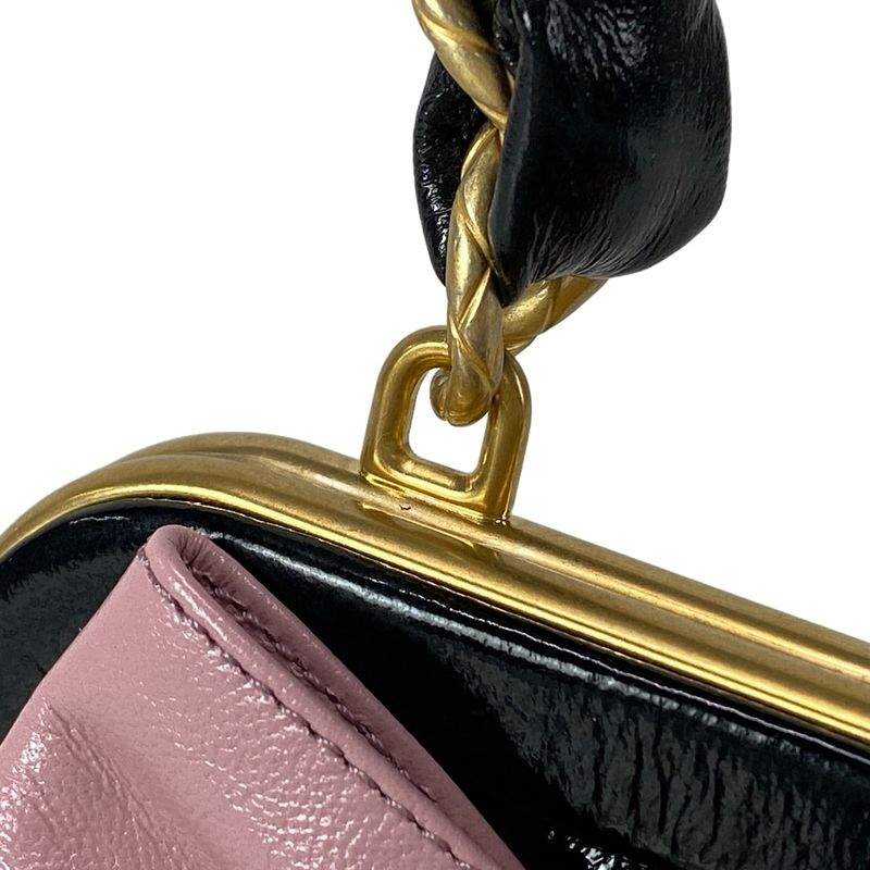 Chanel Shoulder Bag Matelasse Ap4028 Black And Pink Chain Shoulder / Vintage