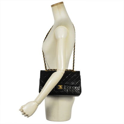 Chanel Matelasse 25 Chain Shoulder Bag Lambskin A01112 Black Gold Hardware Coco