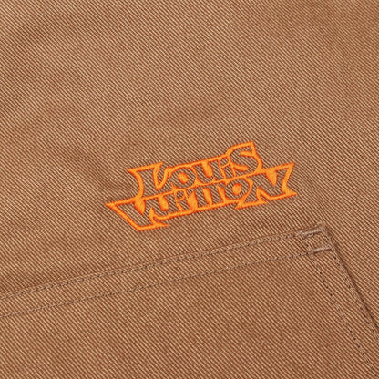 Louis Vuitton Hooded Patet Denim Jacket Orange Brown — view 8