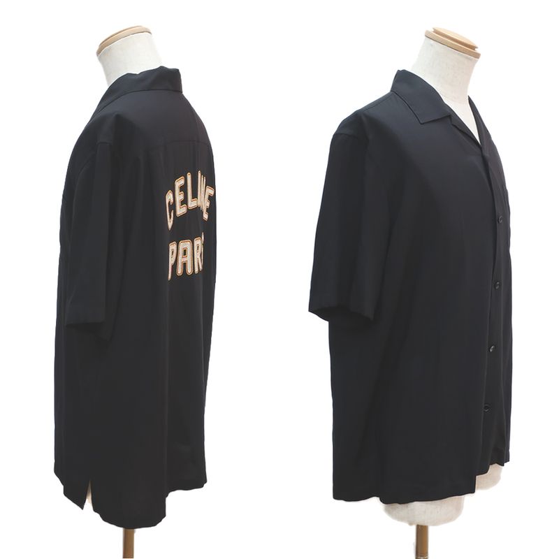 Celine Hawaiian Shirt 2c84a852c Black Size 39 Shirt Short Sleeve Logo