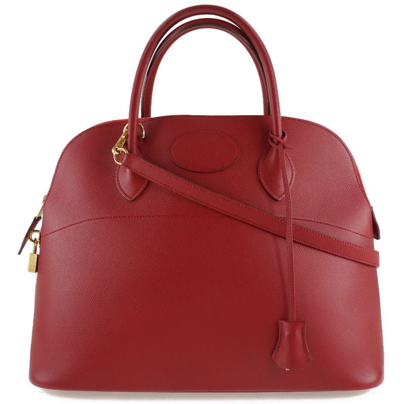 Hermes Bolide 37 Courchevel Red 0Y Ladies Handbag