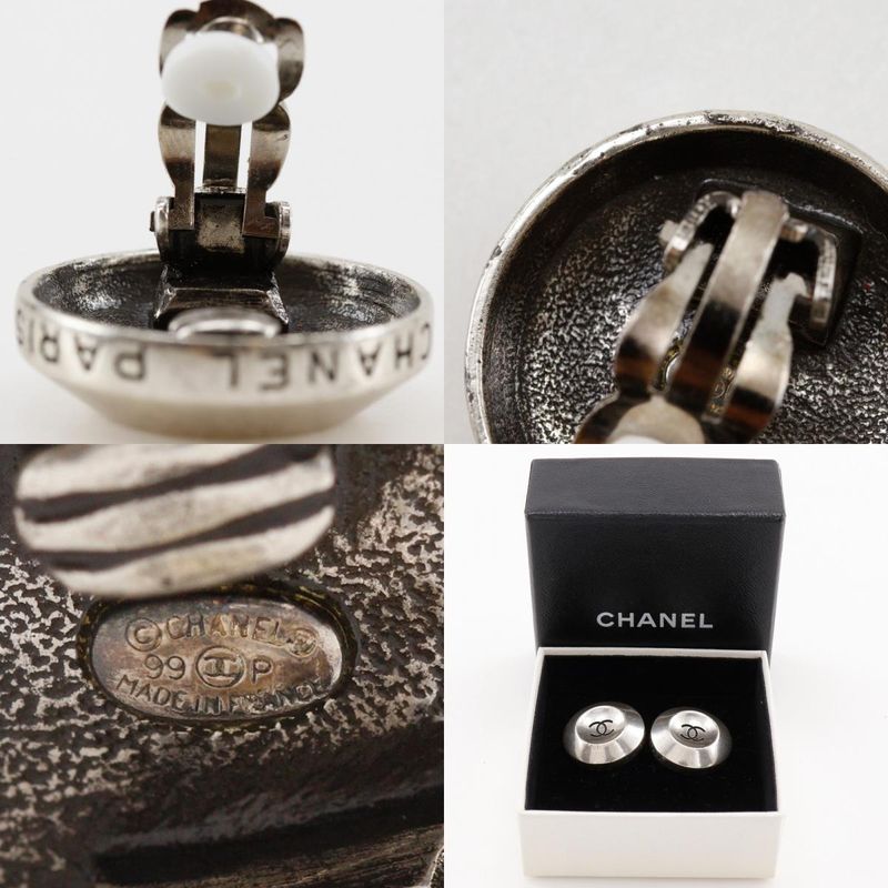 Chanel Coco Mark Metal Silver 99P Ladies 19.1g Earring